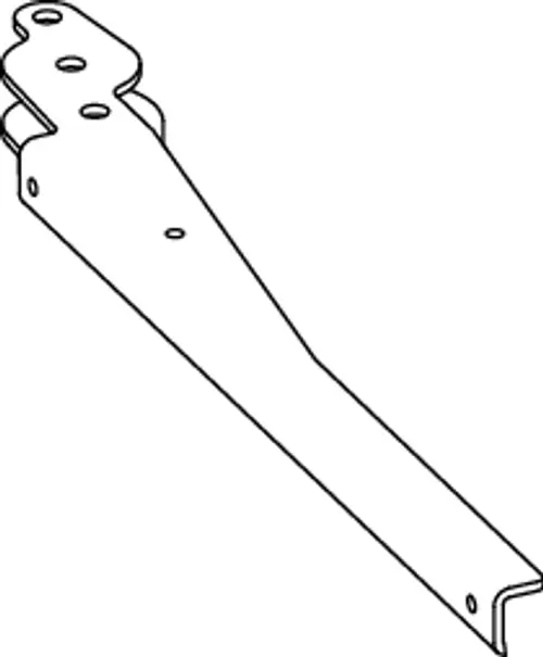 Handgriff mit einem langen, flachen Design und mehreren Bohrlöchern, gefertigt von TECE, geeignet als Ersatzteil für spezifische Anwendungen.